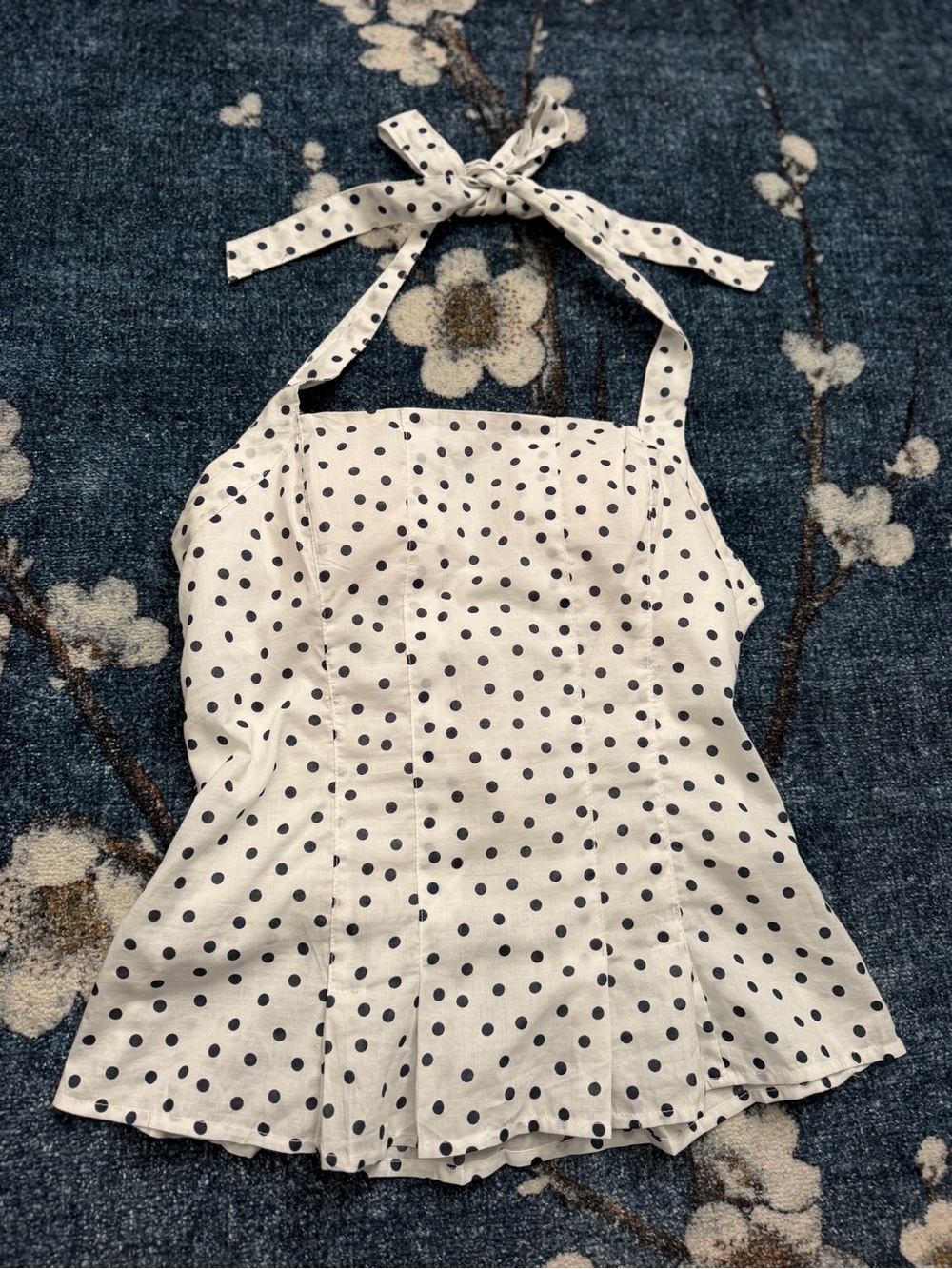 Hollister Polka Dot baby doll top  - White with Black Dots